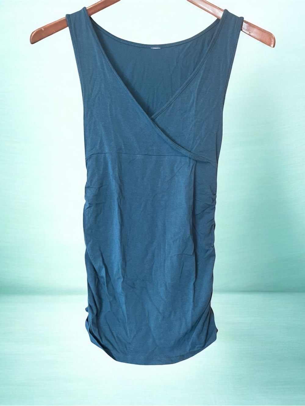 Sleeveless Teal Maternity Tank Top